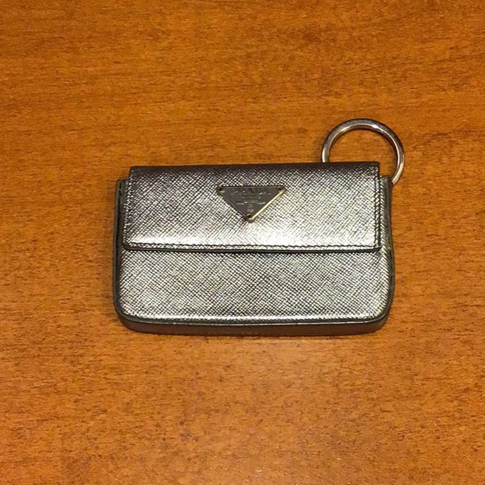 Prada credit card case with key ring